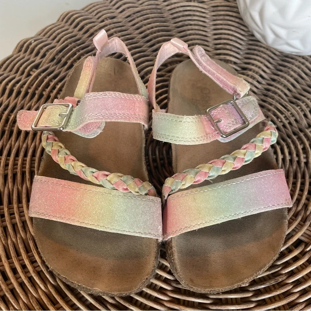 Oshkosh Girl Rainbow glitter sandals size 10m